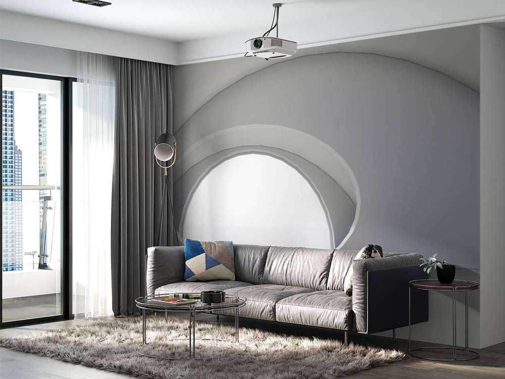 Tunnel blanc éclairé