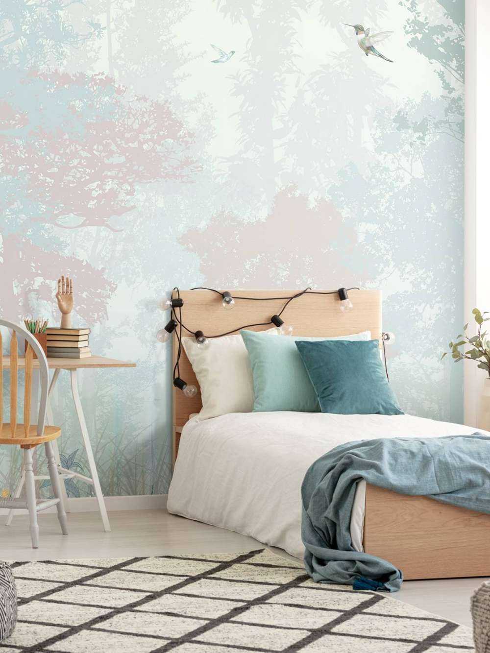 Forêt bleue et rose