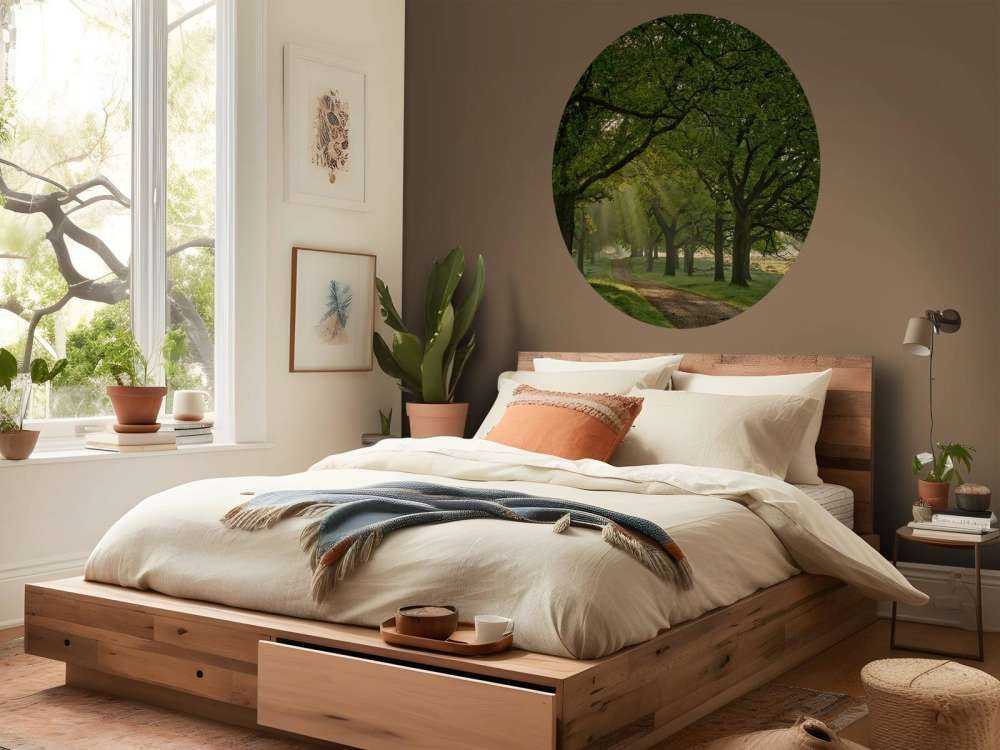 Chemin entre les chênes