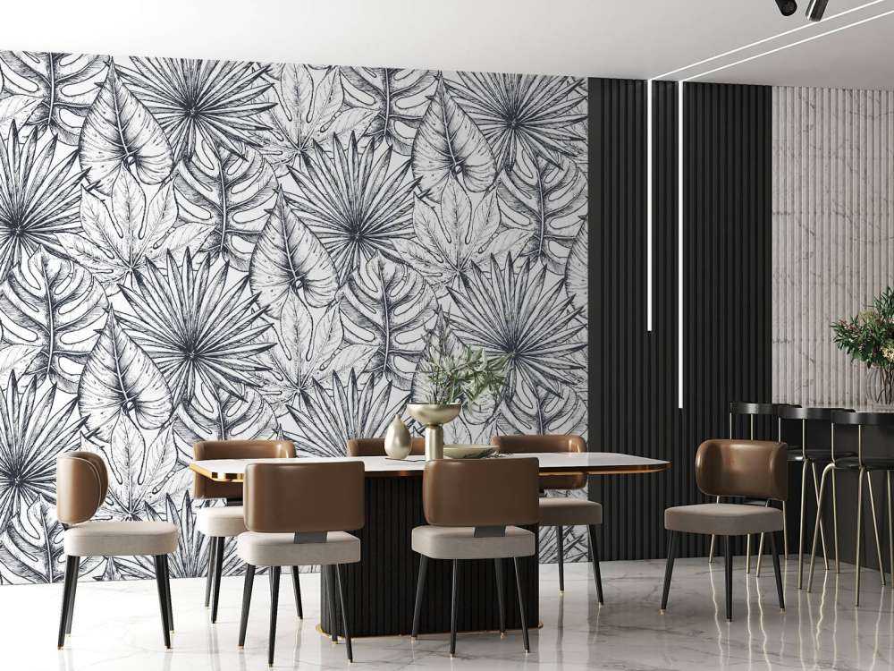 Feuilles blanches dessinées