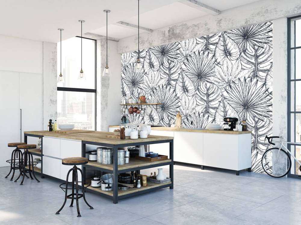 Feuilles blanches dessinées