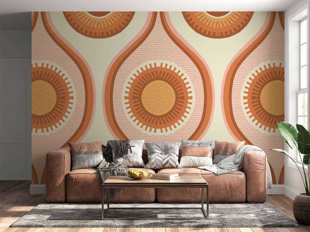 Spirales solaires chaudes de style rétro