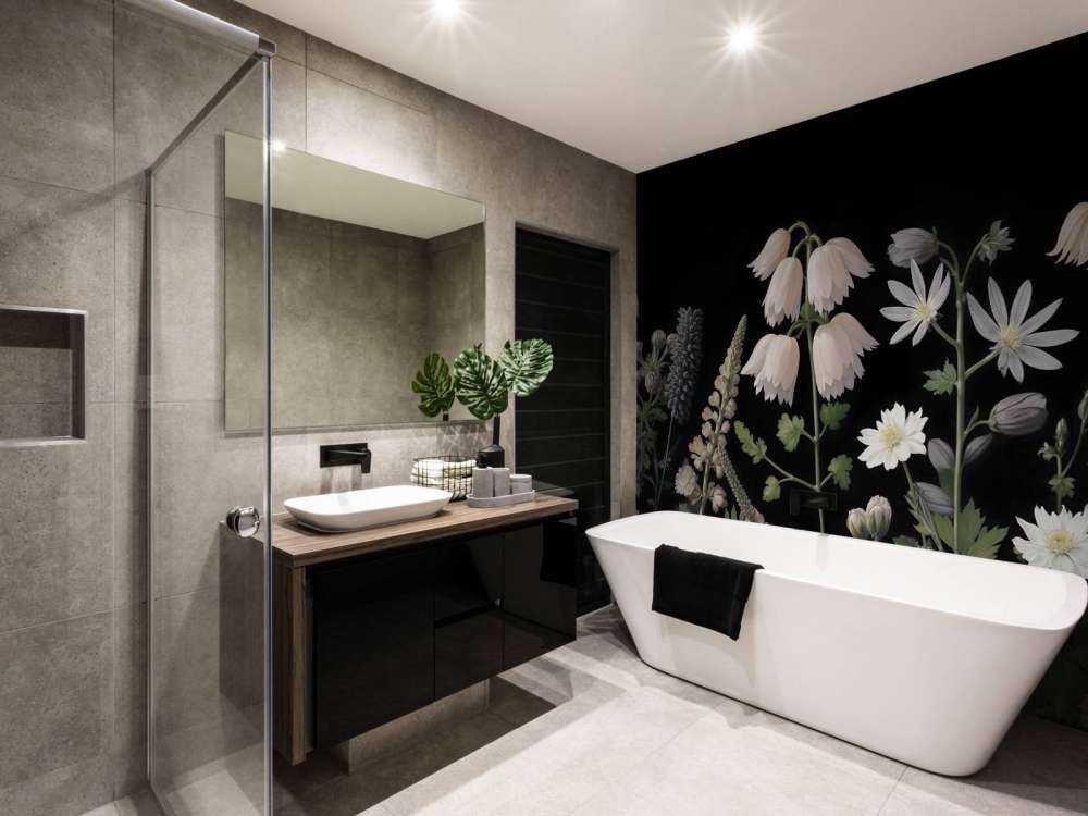 Fleurs des champs sombres avec floraison pastel