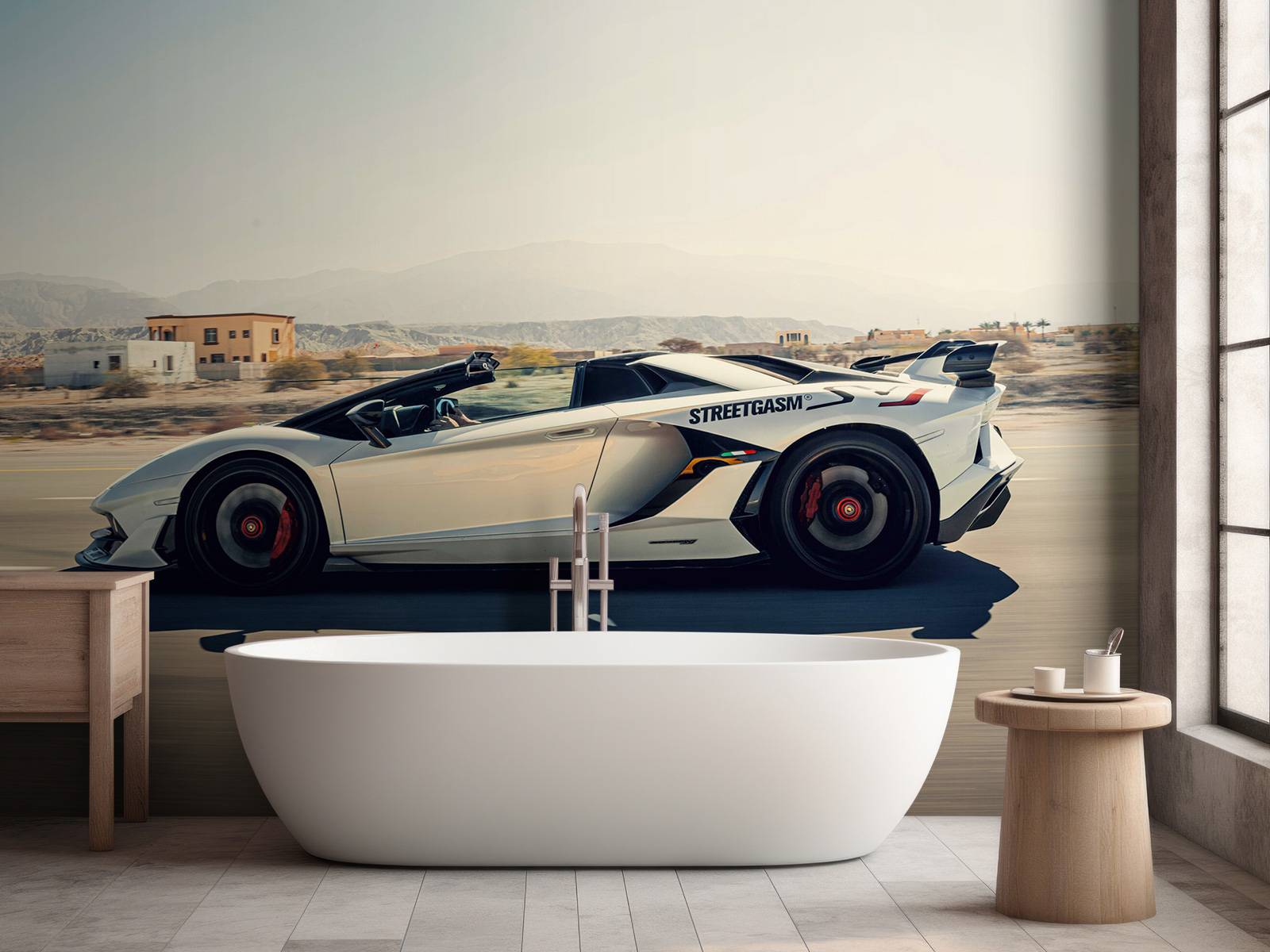 Lamborghini Aventador Roadster dans le désert