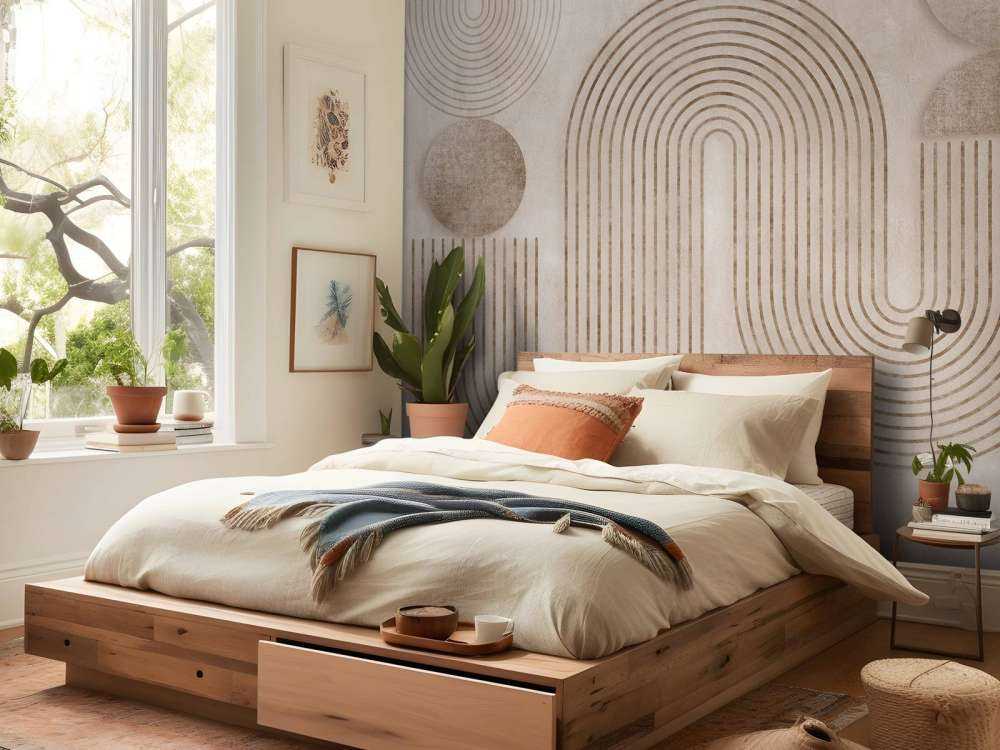 Équilibre dynamique, art moderne beige