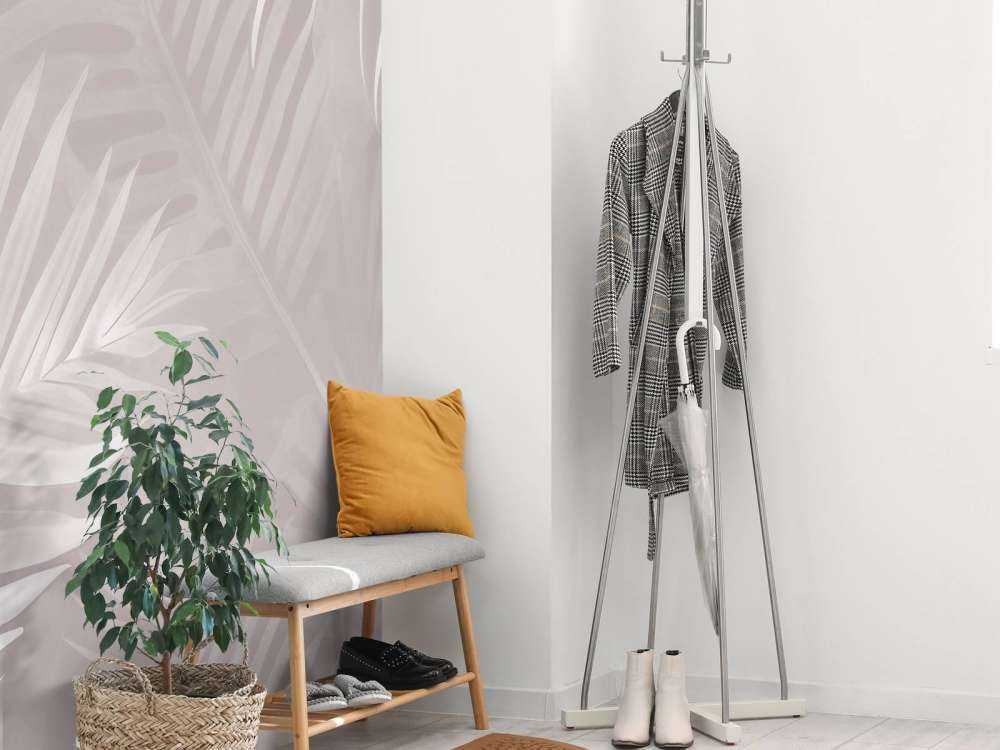 Feuilles de palmier brumeuses - rose