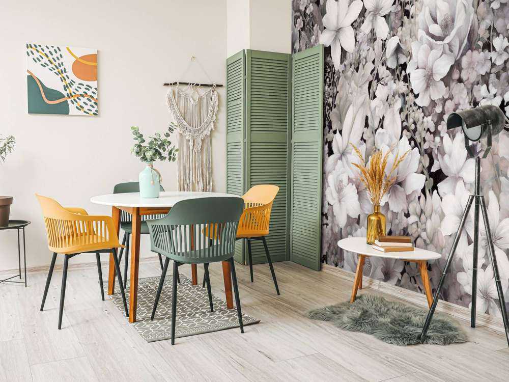 Festival de fleurs sans couture - marron