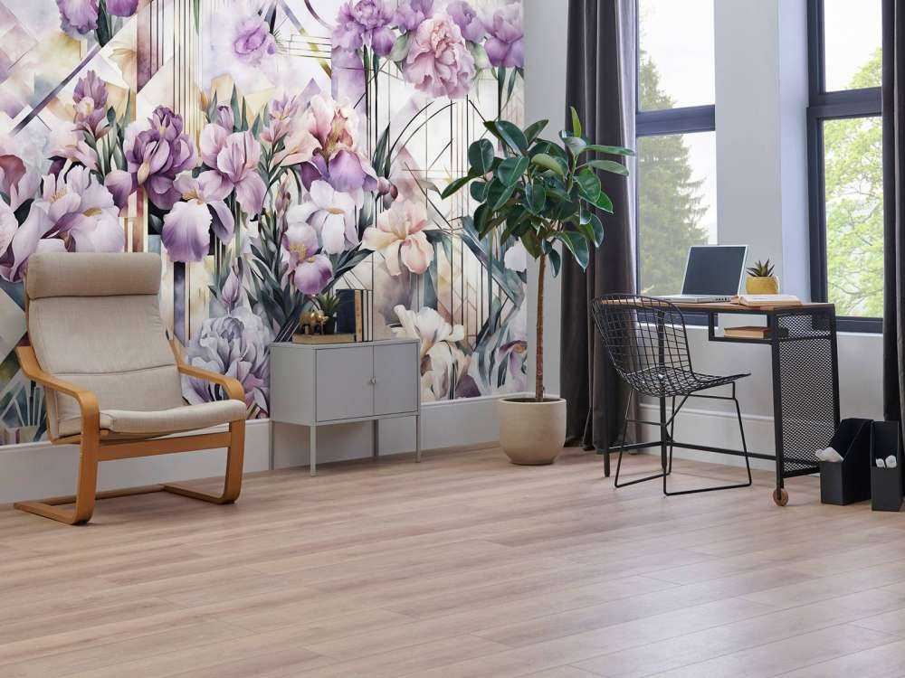 Immenses iris aquarelle violets