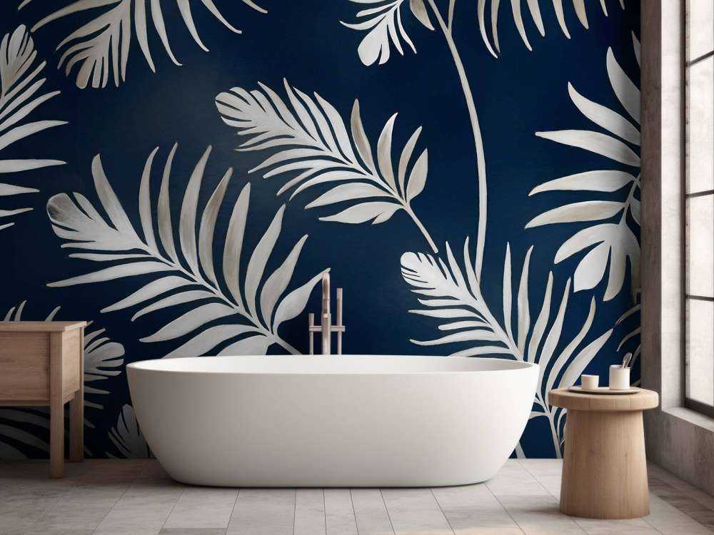 Feuilles dorées sur un vert olive foncé