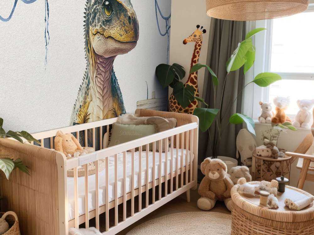 Bébé T-rex dans la jungle bleue