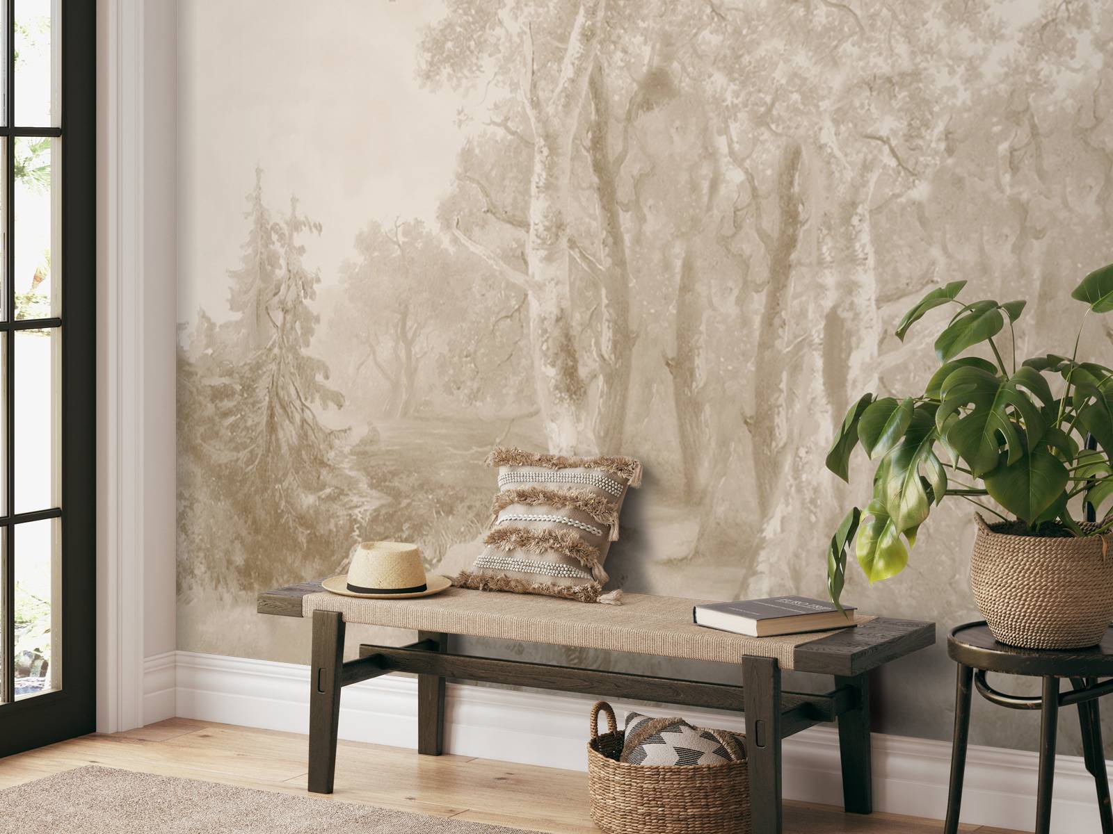 Paysage forestier panorama beige