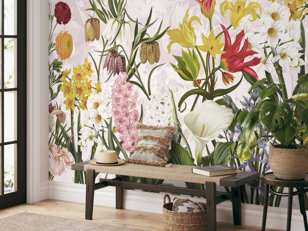 Fleurs de printemps - Rose pétale doux