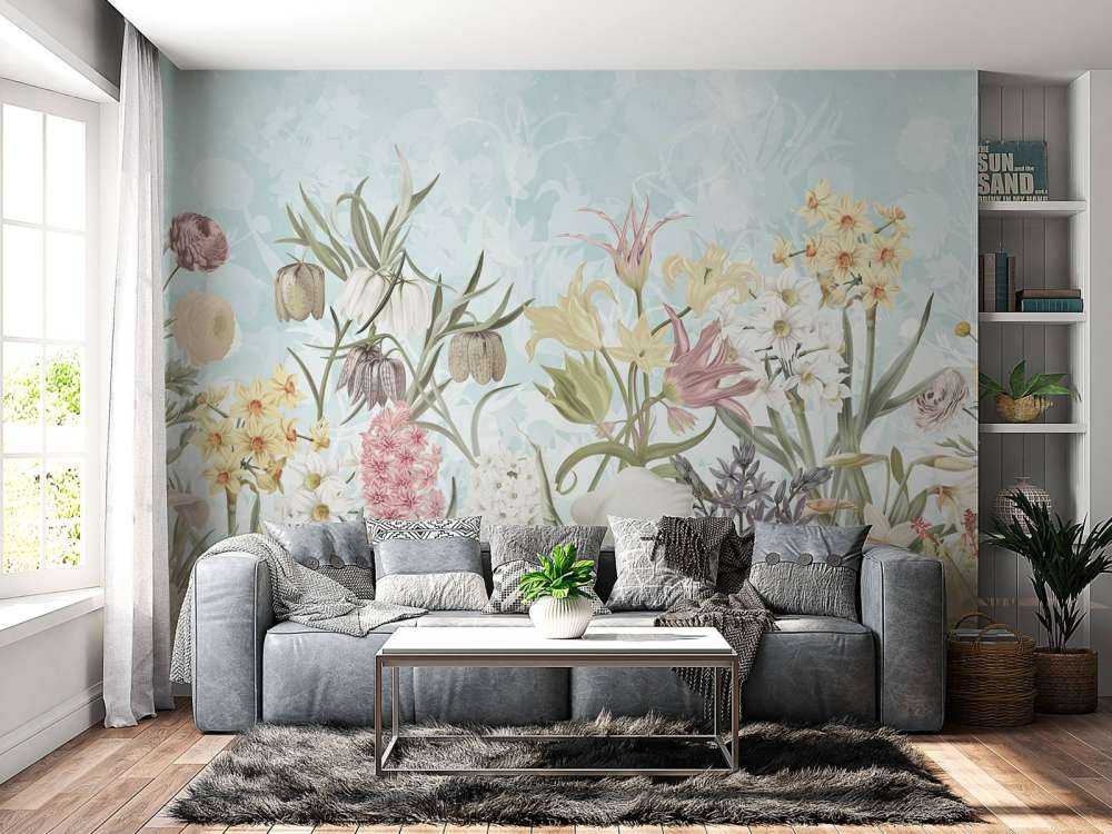 Fleurs de printemps - Aqua brumeux