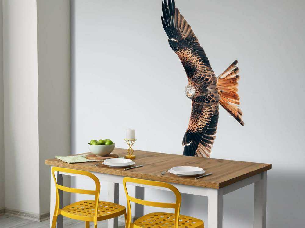 Cerf-volant rouge aux ailes déployées