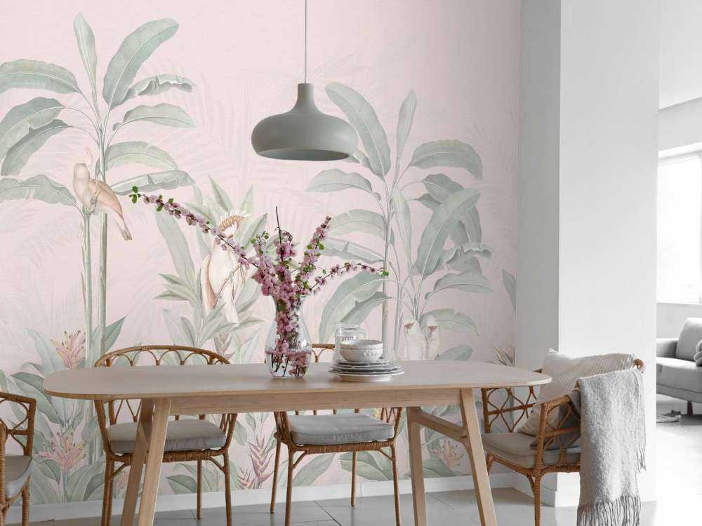 Paysage de la jungle vintage - rose blush