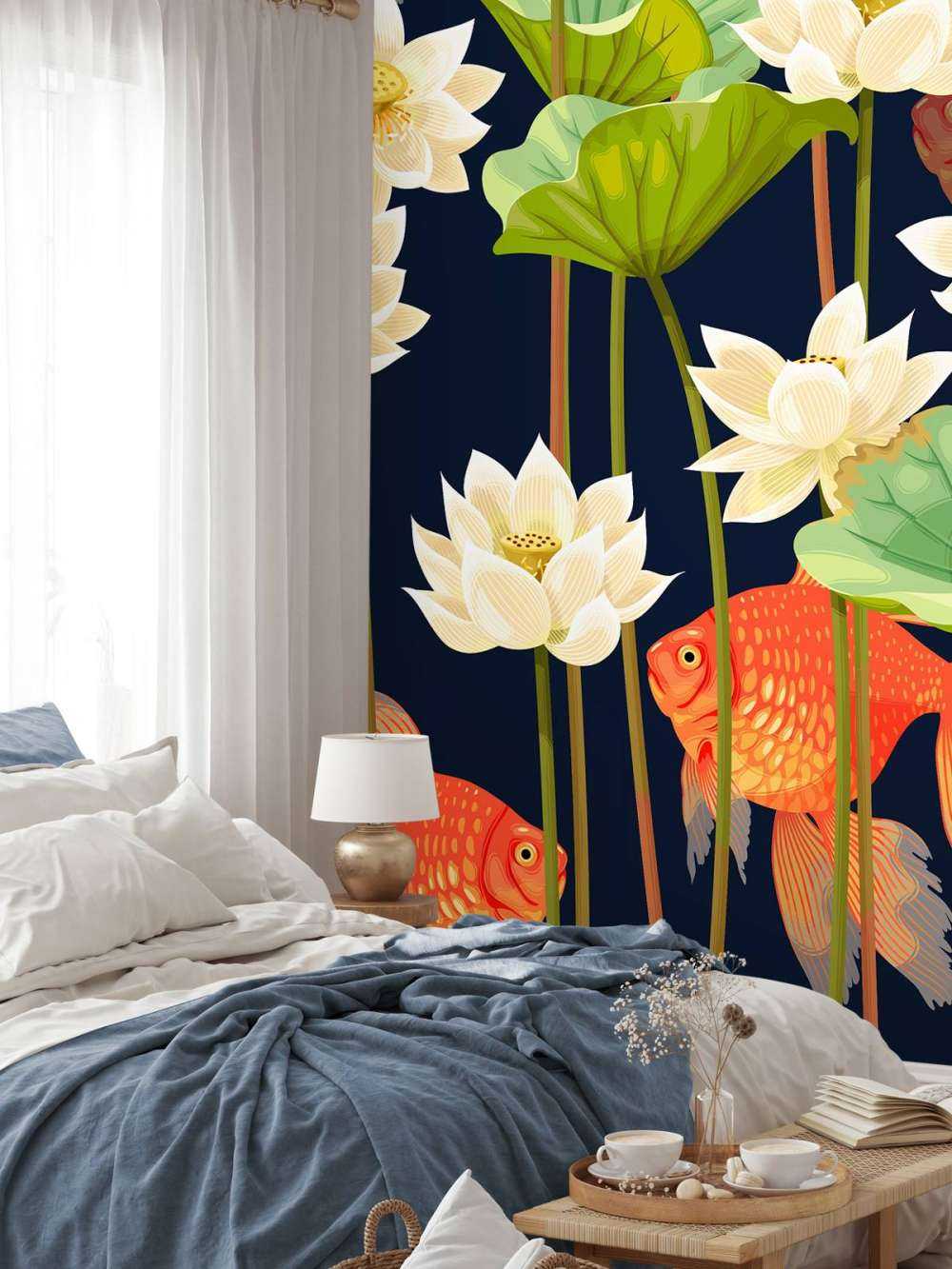 Lotus et poissons