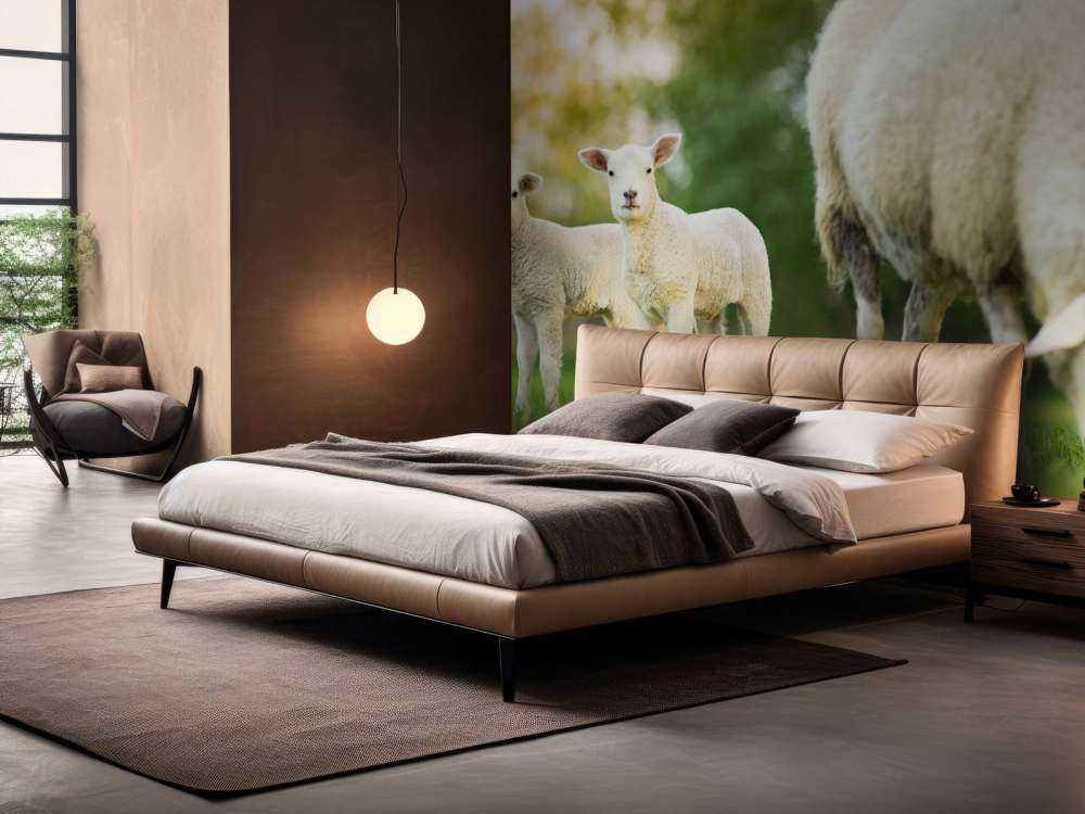 Mouton mère avec agneaux