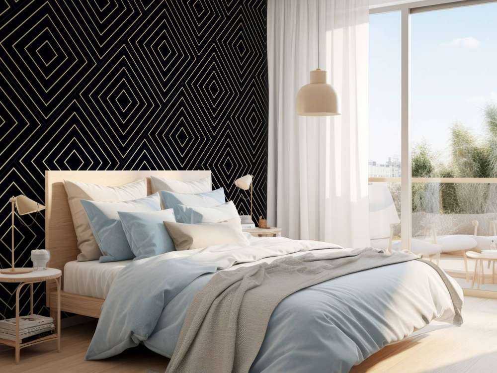 Motif en chevron, noir