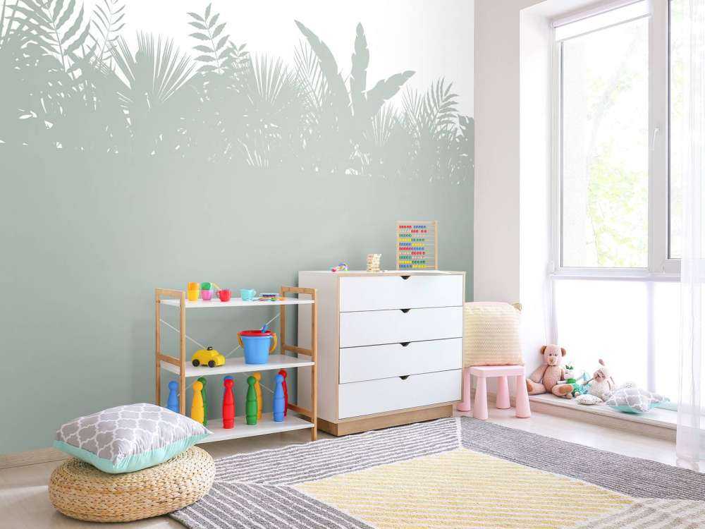 Silhouettes feuilles de palmier, vert clair