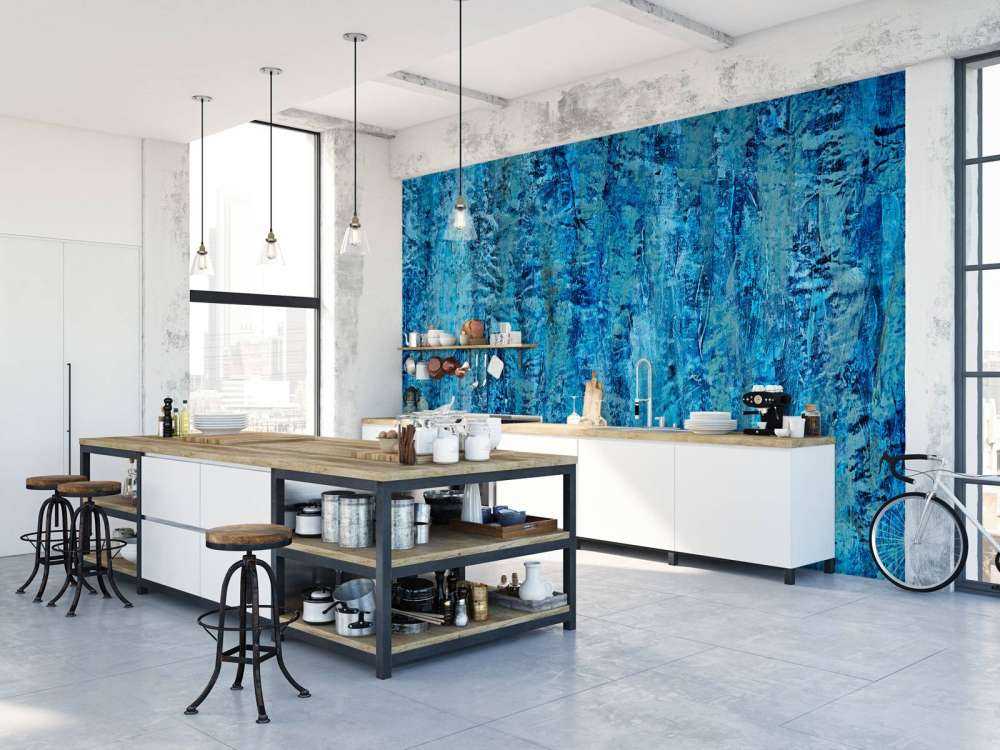 Peinture avec des nuances de bleu