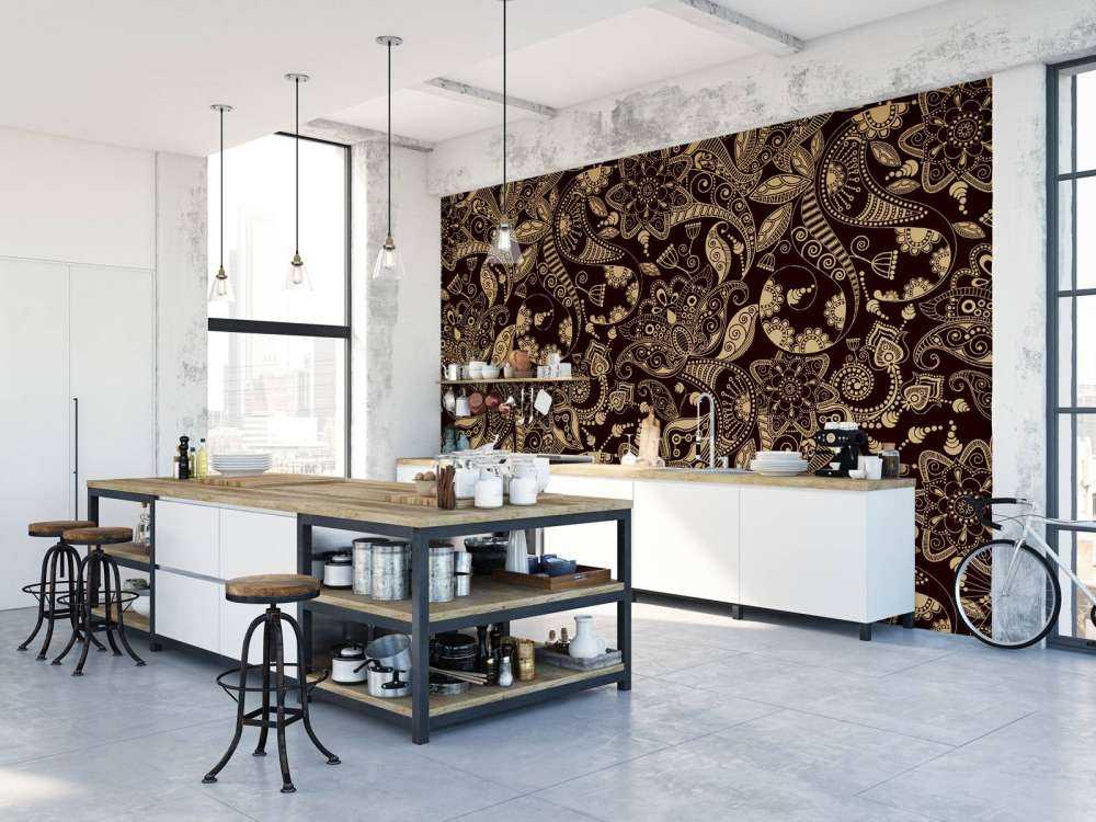 Motifs de fleurs dorées