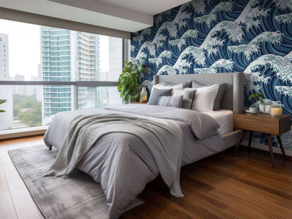 Vagues bleues et sauvages