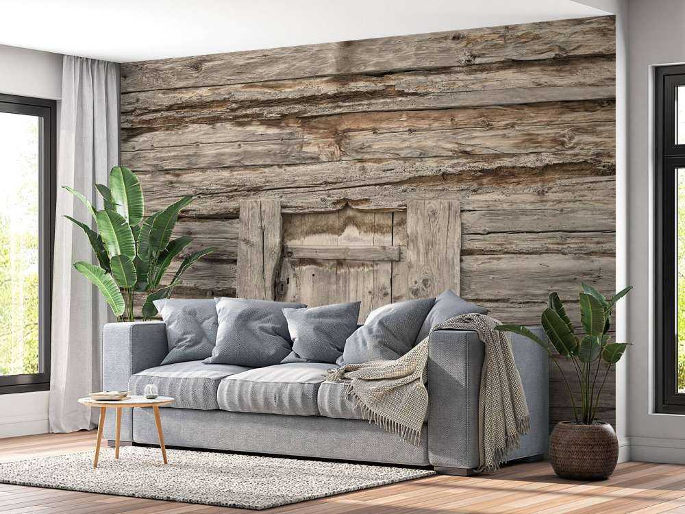 Étagères beiges avec porte