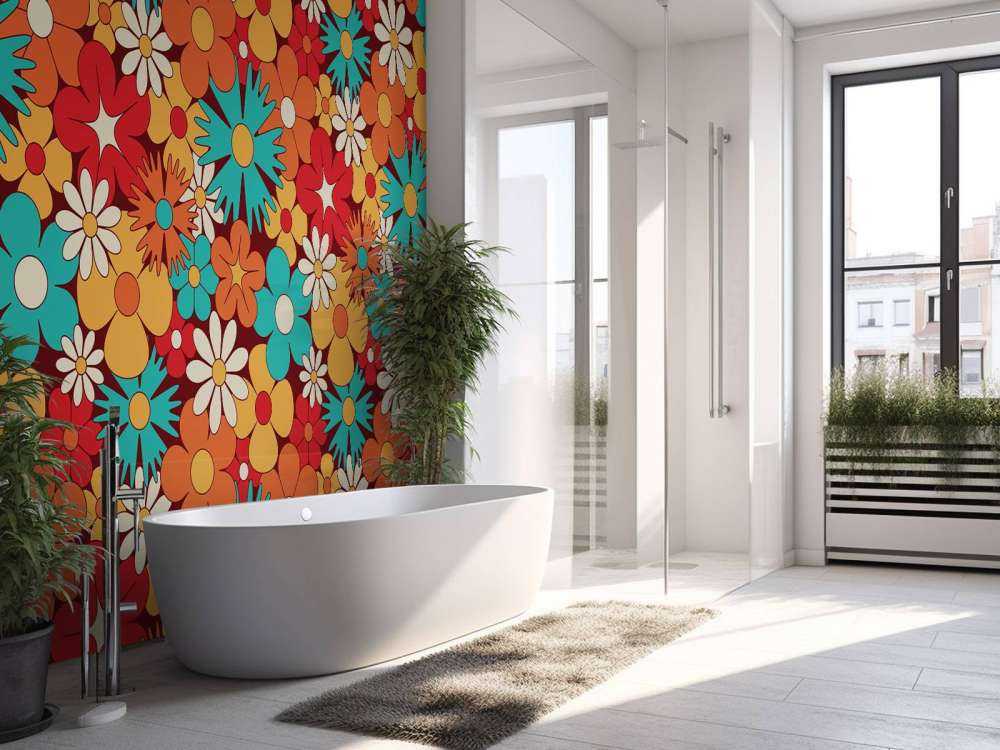 Fleurs rétro joyeuses