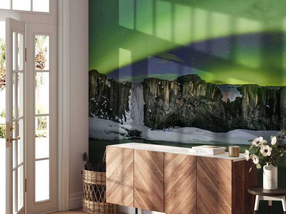 Photo panoramique des aurores boréales