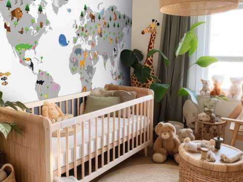 Carte du monde pour les enfants avec fond blanc