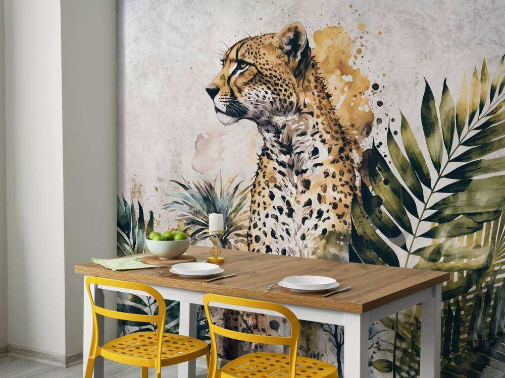 Peinture d’animaux sauvages de la jungle avec guépard