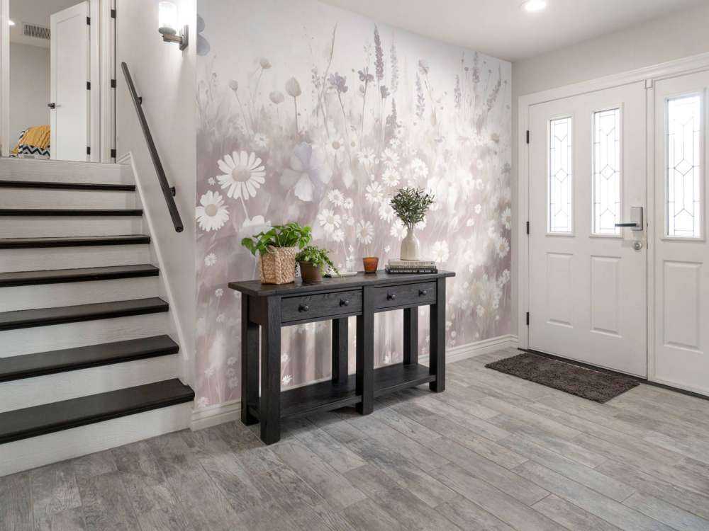 Végétation luxuriante d'été rose pâle