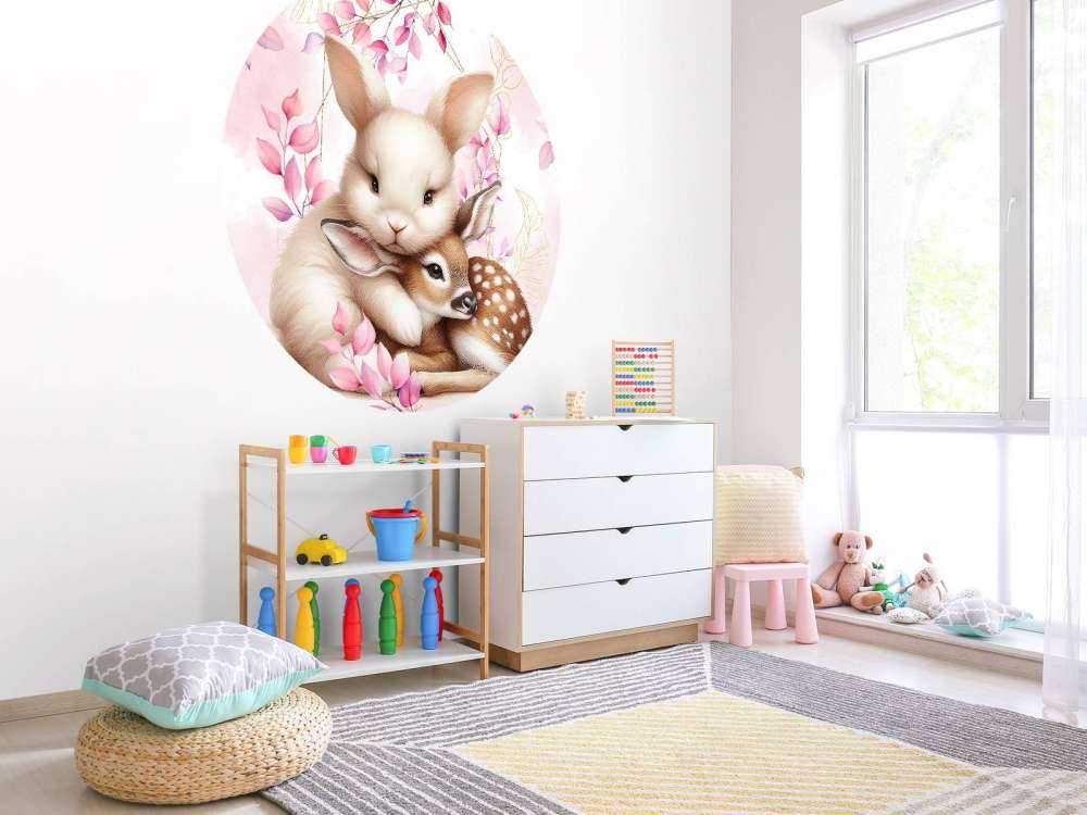 Lapin aimant et faon
