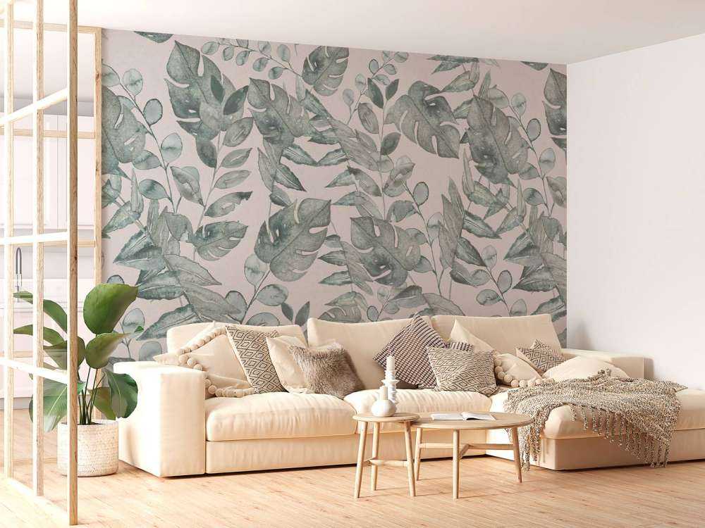 Motif de feuille tropicale en aquarelle