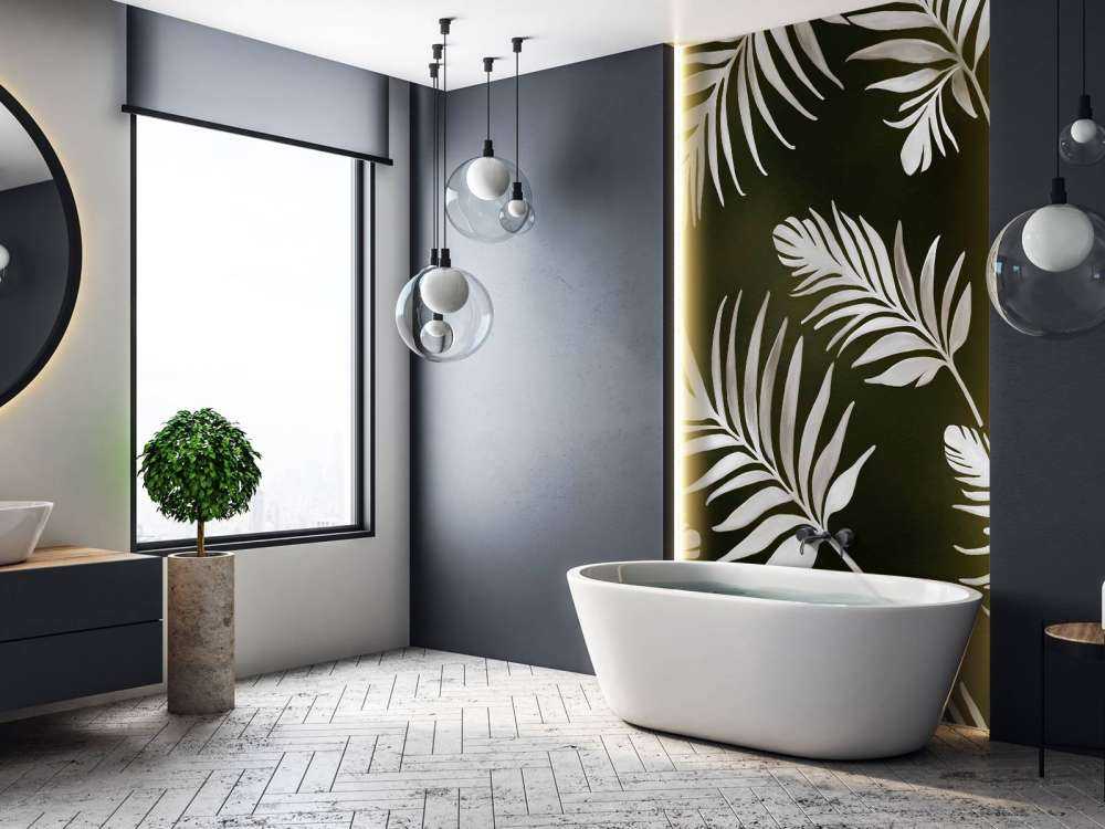 Feuilles dorées sur un gris charbon foncé