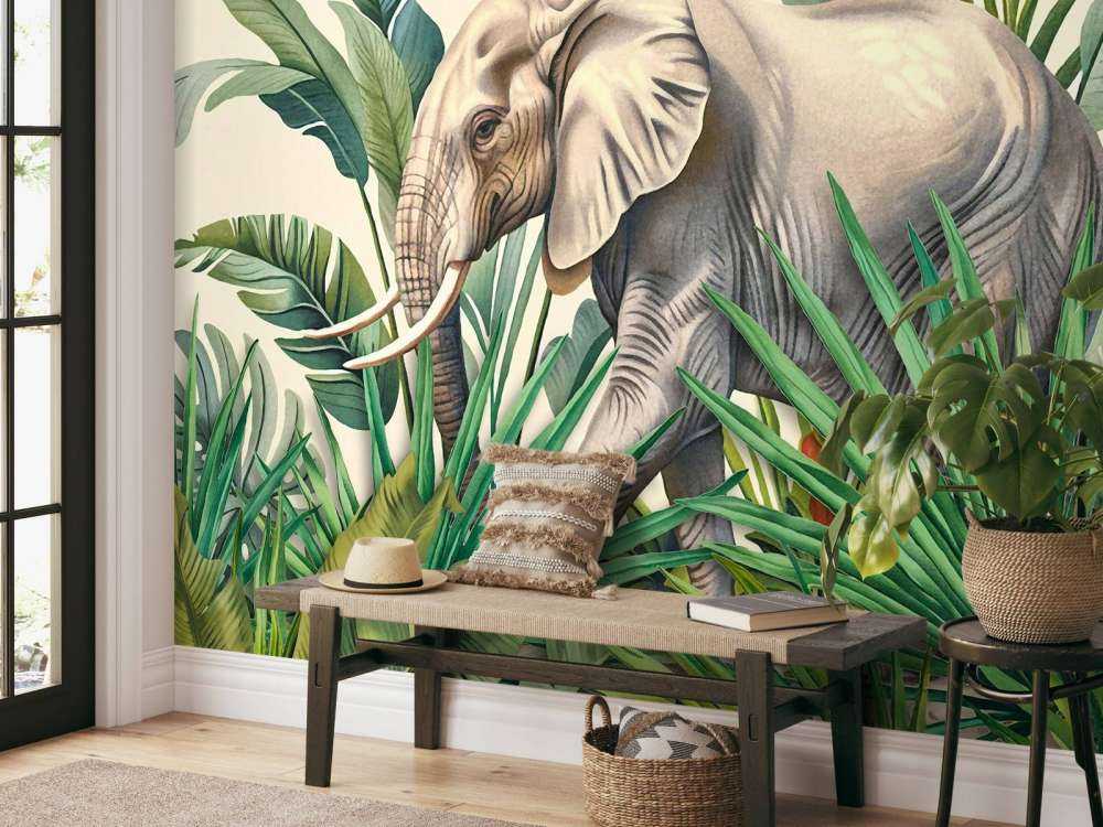 Aventure dans la jungle tropicale des éléphants