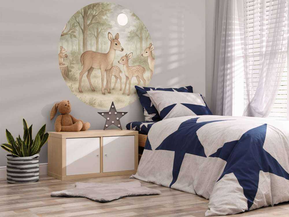 Animaux de la forêt au clair de lune.