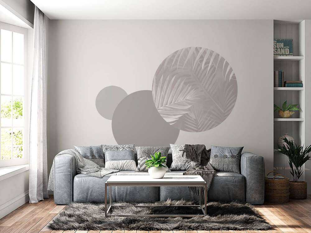 Feuilles de palmier brumeuses - rose