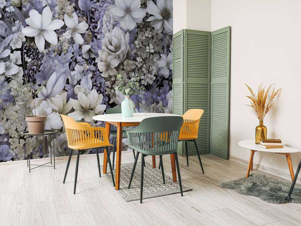 Festival de fleurs sans couture - gris foncé