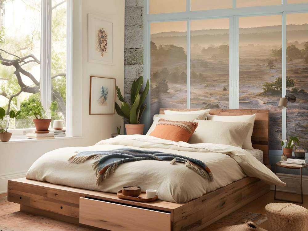 Dune de sable dans la brume du matin