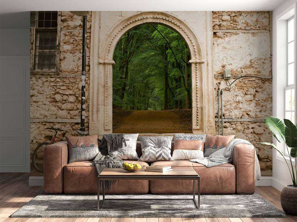 Porte vers le sentier forestier vert