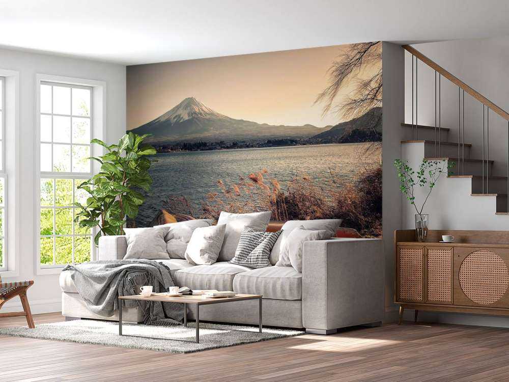 Rive calme sur le lac Fuji