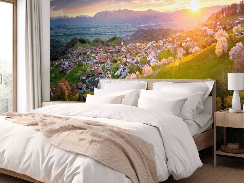 Heuveldorp dans la lueur du printemps