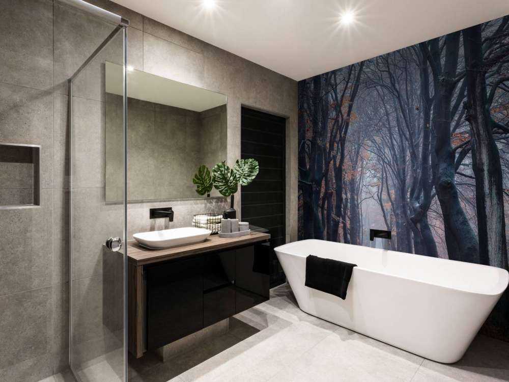 Chemin forestier avec des feuilles