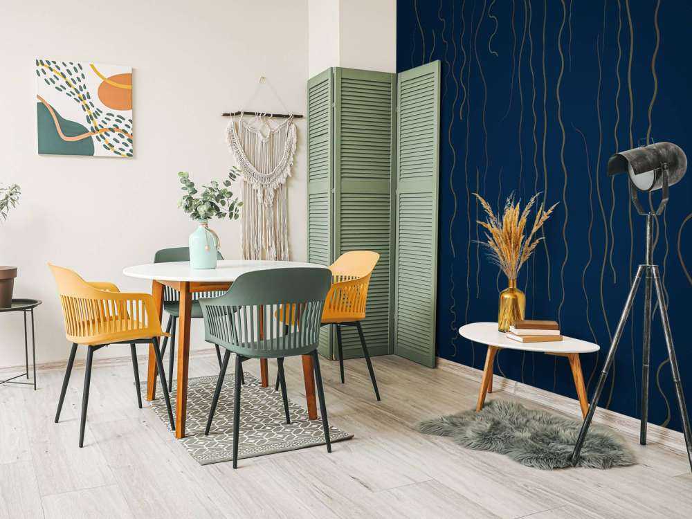 Lignes organiques herbe bleu nuit