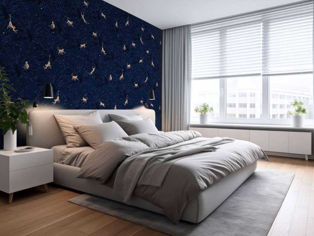 Singes tropicaux - bleu