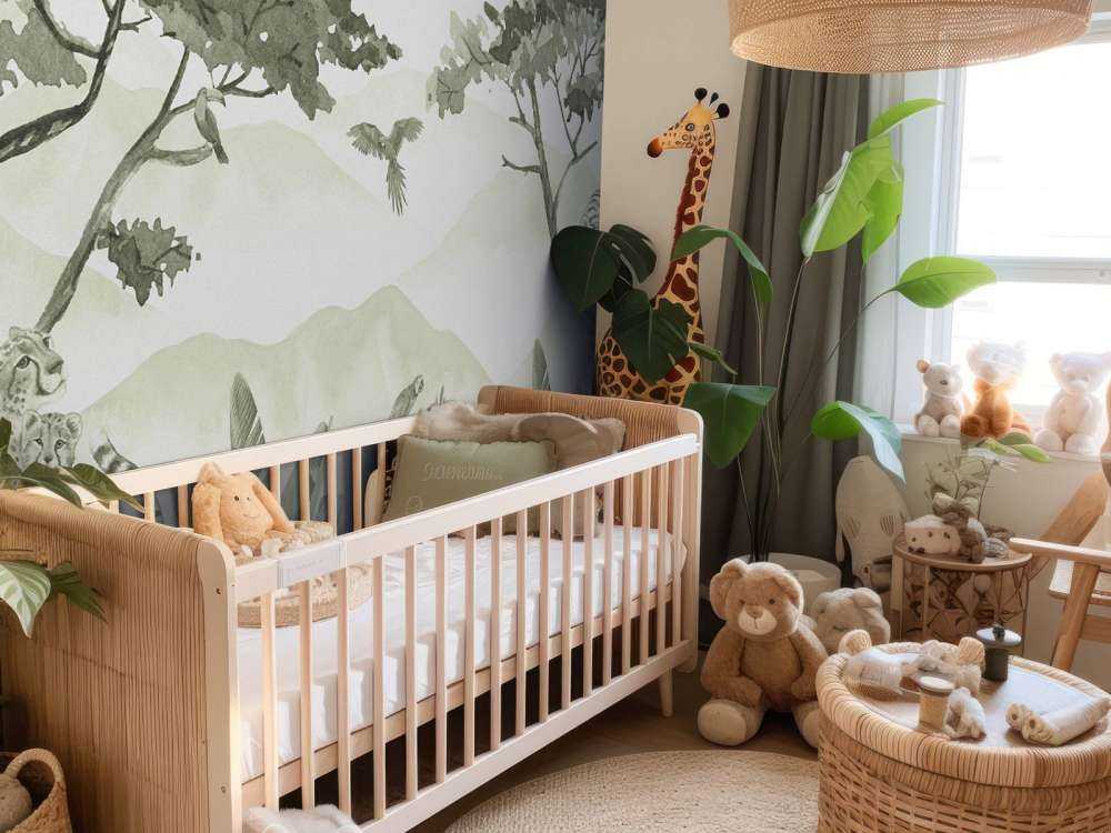 Félins de la jungle en vert d'eau