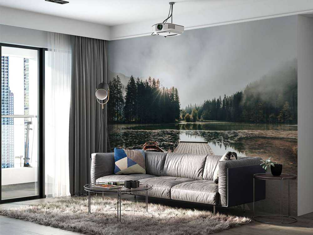 Foggy morning by the water