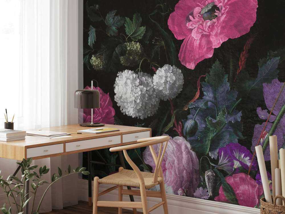 Nature morte aux fleurs baroques - rose lunatique