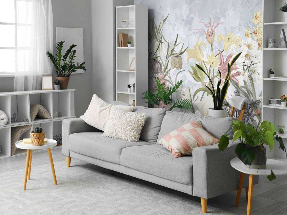 Fleurs de printemps - Bleu ciel doux